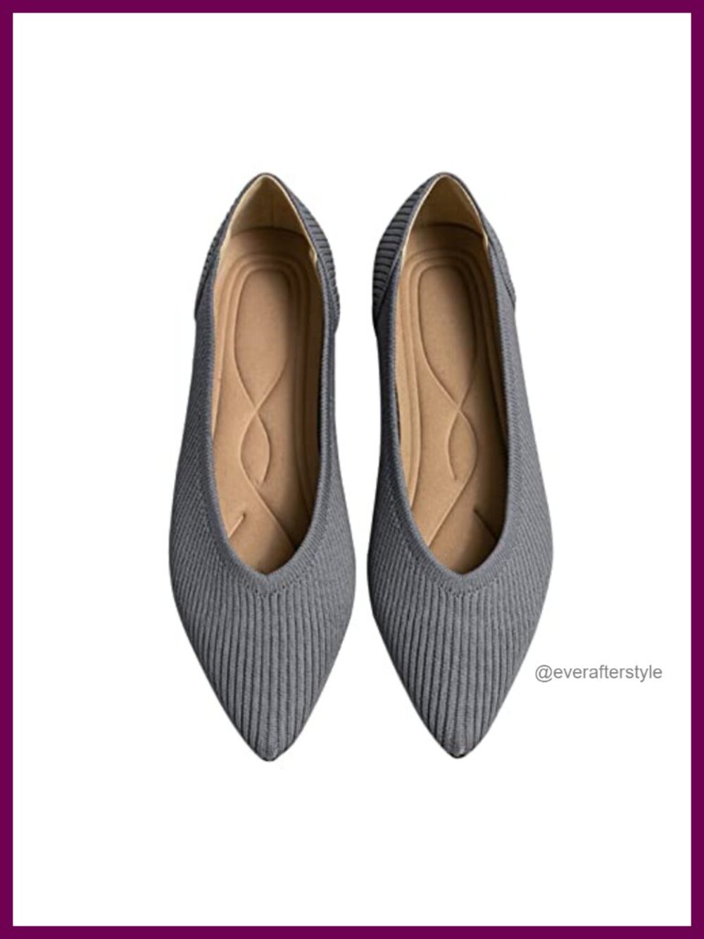 Knit Pointed Toe Ballet Flats Slip On Comfort Dressy Shoes
